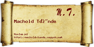 Machold Tünde névjegykártya